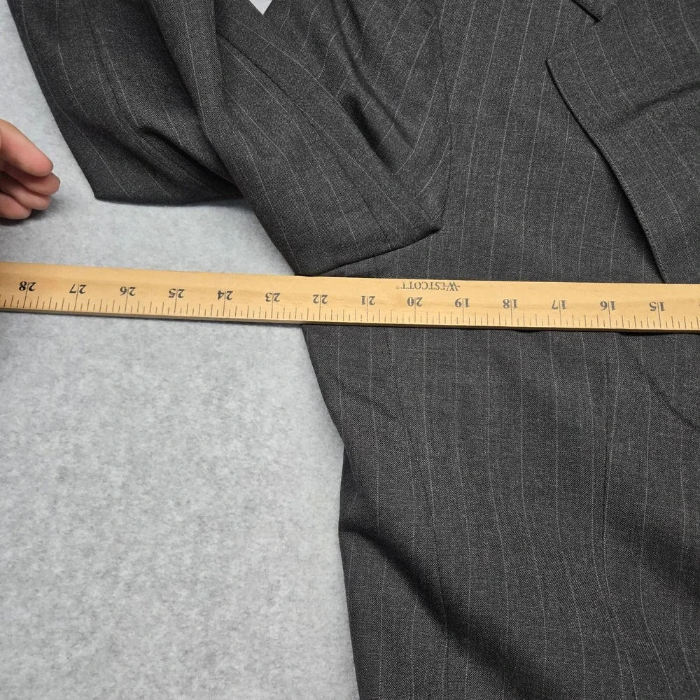 Polo University‎ Club Ralph Lauren Blazer Mens Gray Pinstripe Jacket USA Made